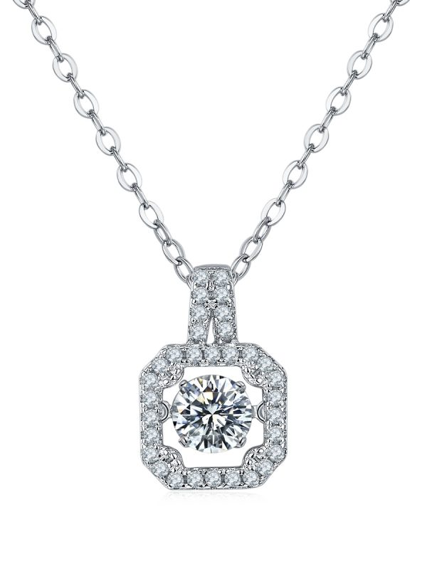 Set With Top-quality Moissanite, This Luxurious And Fashionable Light Luxury Trend Jewelry Necklace Pendant Is Made Of S925 Silver Electroplated With Platinum