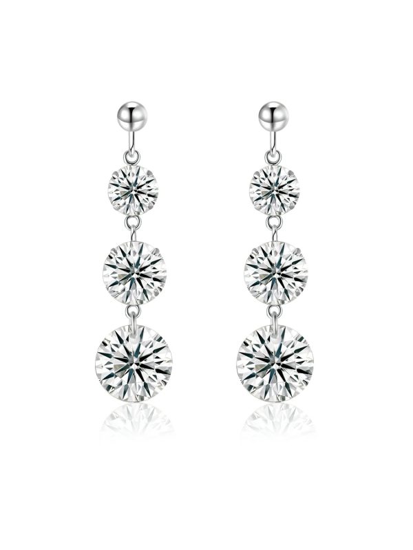 Top-quality Moissanite Luxury And Fashionable Light Luxury Jewelry Silver Stud Earrings S925 Silver Plated Platinum