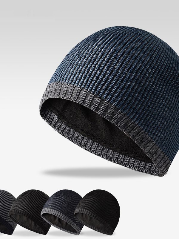 Men's Knitted Hat Two-tone Straight Edge Outdoor Leisure All-match