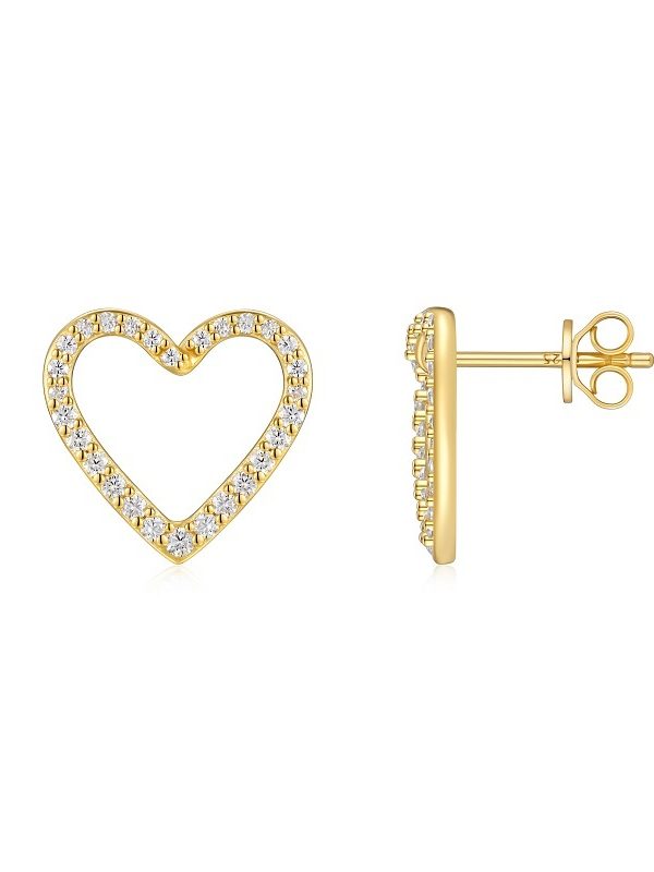 Top-quality Moissanite Luxury And Fashionable Light Luxury Jewelry Silver Stud Earrings S925 Silver Electroplated Gold