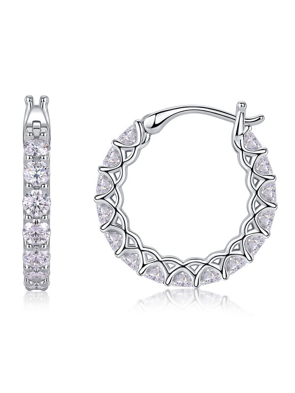 Stars - Top-quality Moissanite Luxury And Fashionable Light Luxury Jewelry Silver Stud Earrings S925 Silver Plated Platinum