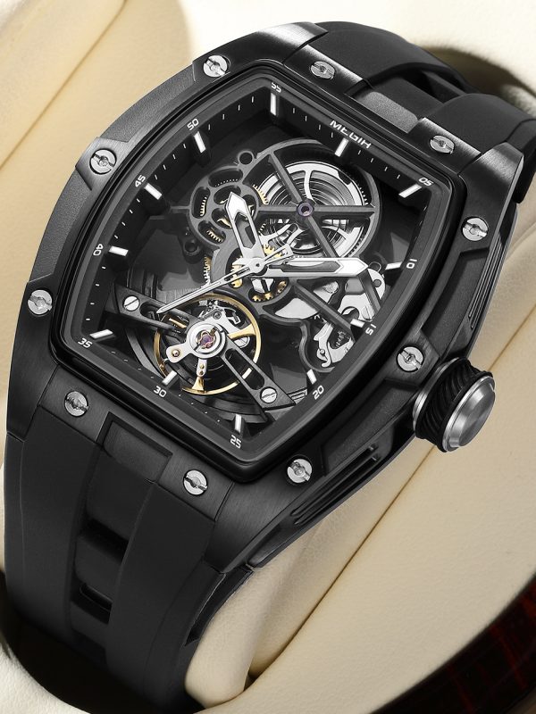 Men's Stainless Steel Shell Automatic Hollow Mechanical Watch