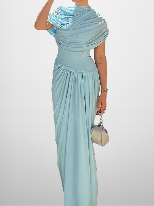 Elegant Figure-flattering Pleated Dress For Women