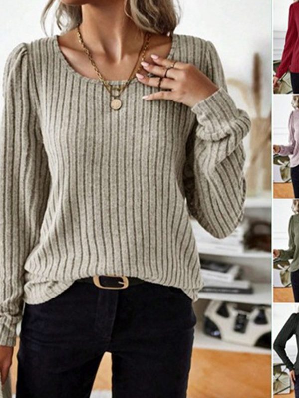 Casua Relaxed-fit Solid-color V-neck Sweater