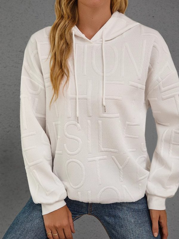 Loose Fashion Three-dimensional Printing Long Sleeve Pullover Hoodie Women