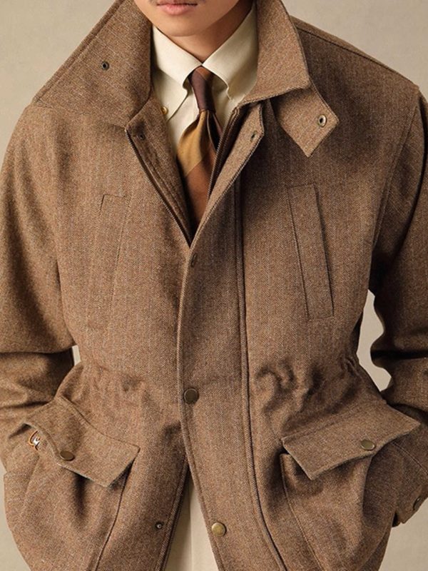 معطف طويل دافئ من الصوف بتصميم كوري أنيق