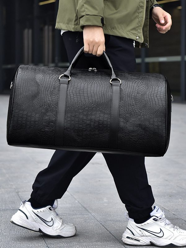 Men's Fashion Personalized Outdoor Sports Crocodile Pattern Travel Bag