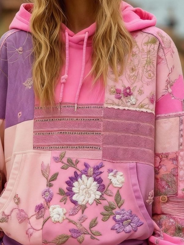 Women's Casual Hooded Long-Sleeve Pullover With Regular Fit And Digital Print