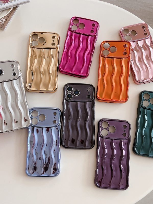 Solid Color Plating Advanced Sense Stripe Phone Case