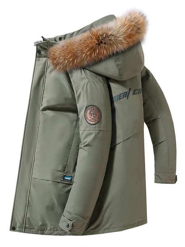 Men's Down Jacket Thickened Mid-length White Duck Down Coat