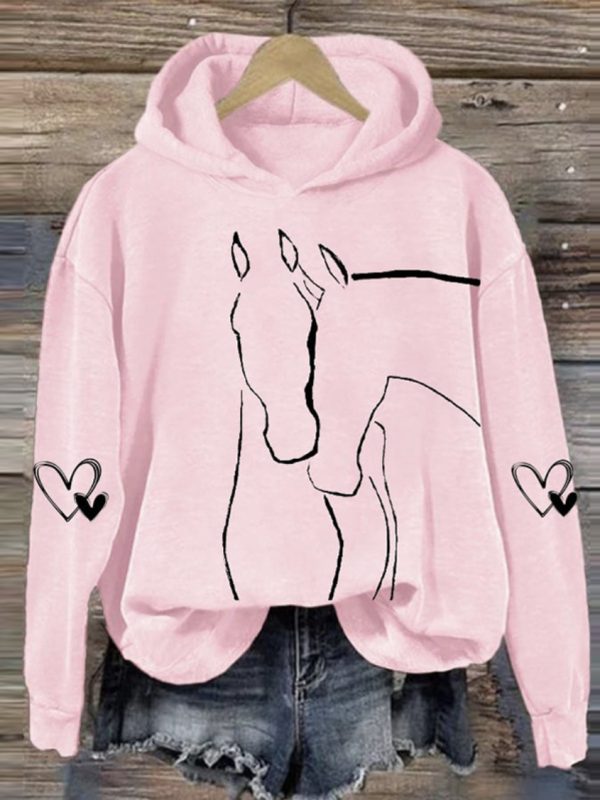 Hoodie With A Simple Line-art Pattern