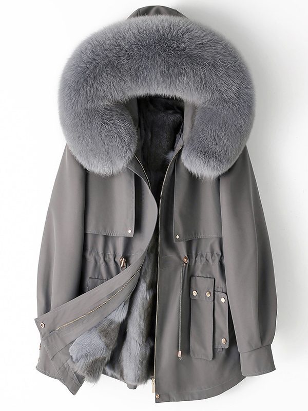 New Thickened Fur-and-Liner Detachable Coat