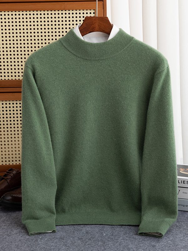 Half-collar Wool Sweater Male