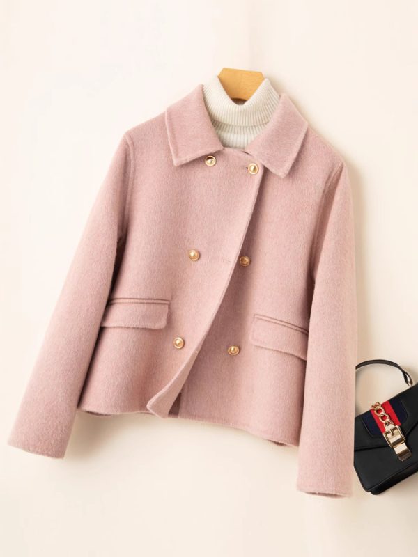 Double-sided Women's Short Small-sized High-grade Wool Overcoat