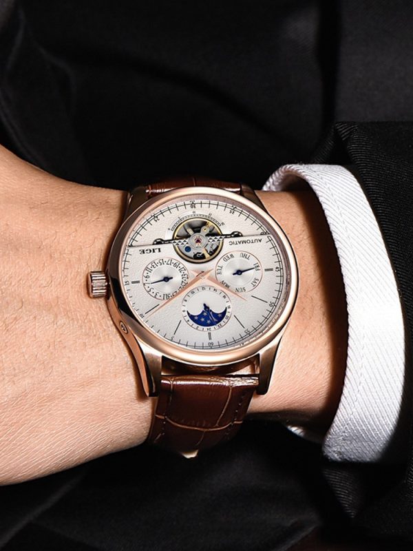 Men's Automatic Mechanical Watch Leather Belt Waterproof